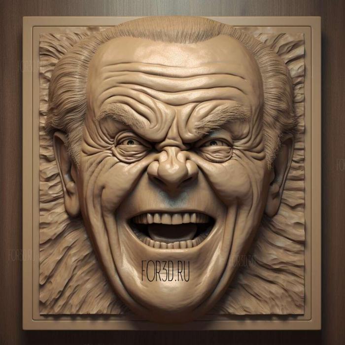 Jack Nicholson 1 stl model for CNC